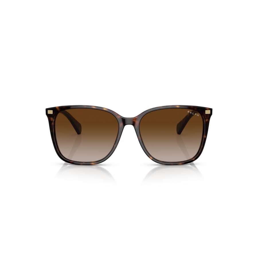 Additional view 1 of Lunettes de soleil carrées - Femmes - Havane foncé brillant