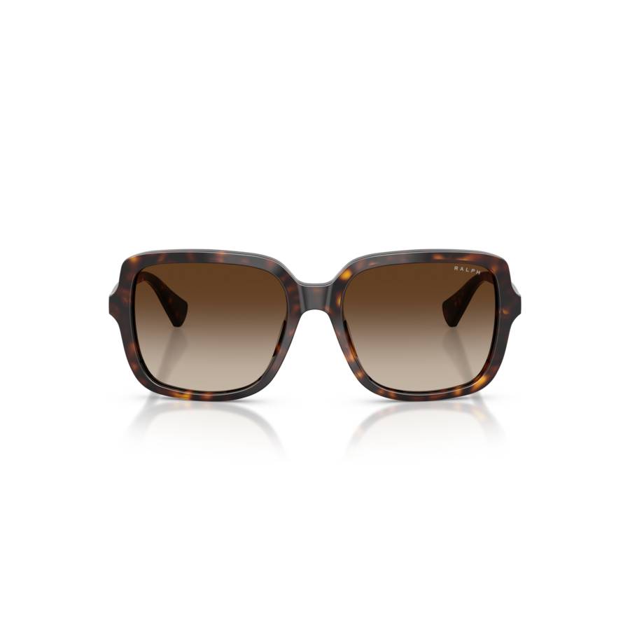 Additional view 1 of Lunettes de soleil carrées - Femmes - Havane foncé brillant