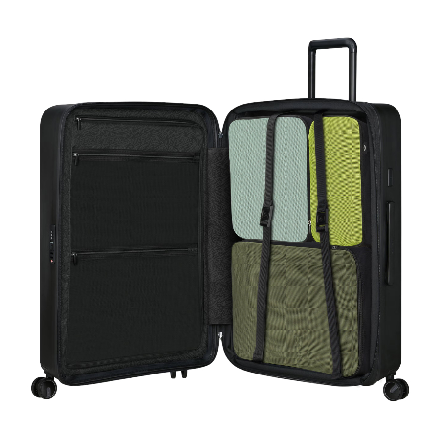Additional view 1 of RestackD Nested Hardside Spinner Luggage Set - Black - 3 pieces