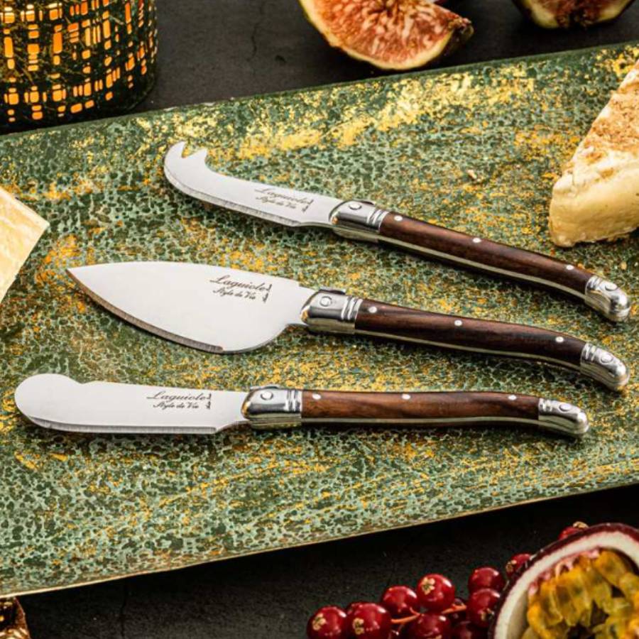 Additional view 2 of Coffret couteaux à fromage Laguiole Premium Collection - Bois foncé - 3pcs