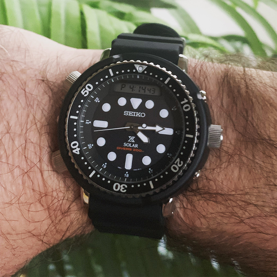 Additional view 1 of Montre avec Solaire plongeur de 200 mètres chronographe Prospex - Hommes - Noir/Noir