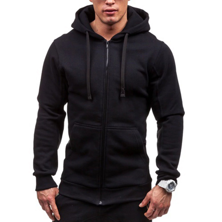 Additional view 1 of Sweat à capuche zippé en molleton Monashee - Hommes - Noir - Petit