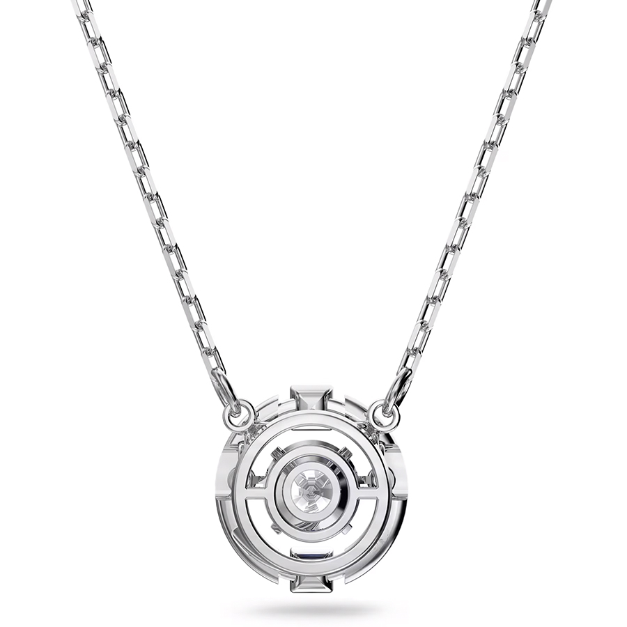 Additional view 3 of Collier Swarovski coupe ronde Sparkling Dance - Blanc / Métal rhodié