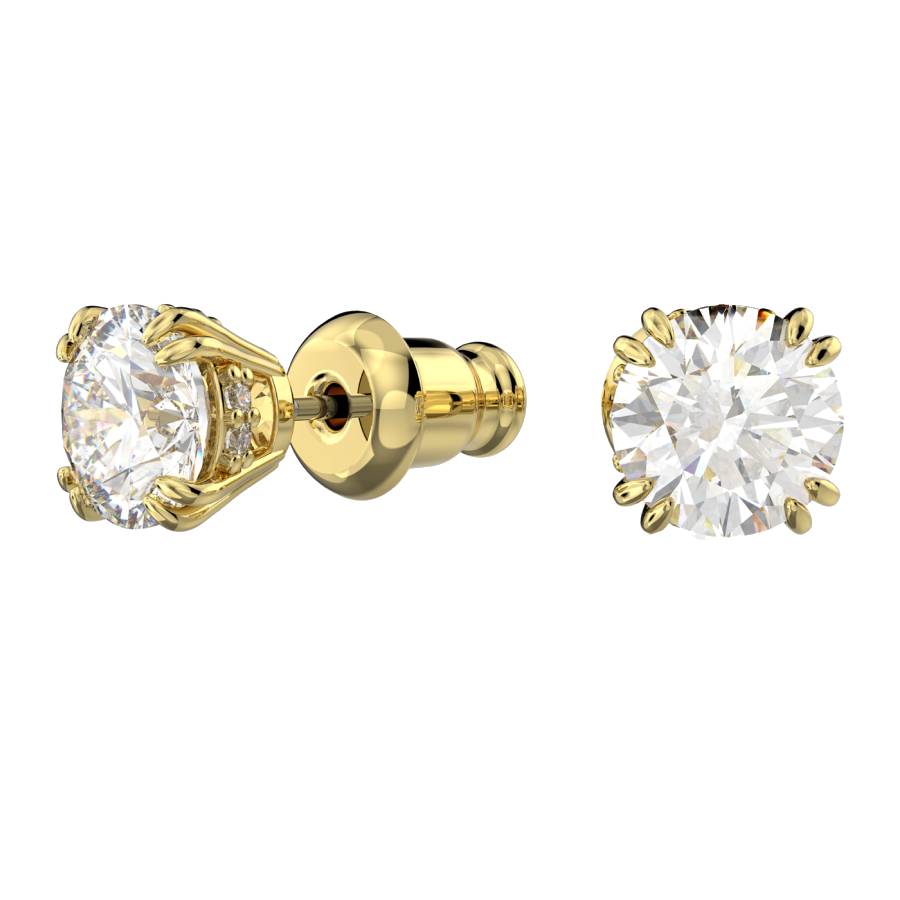Additional view 1 of Clous d'oreilles Stilla taille ronde Stilla - Plaquées or blanc