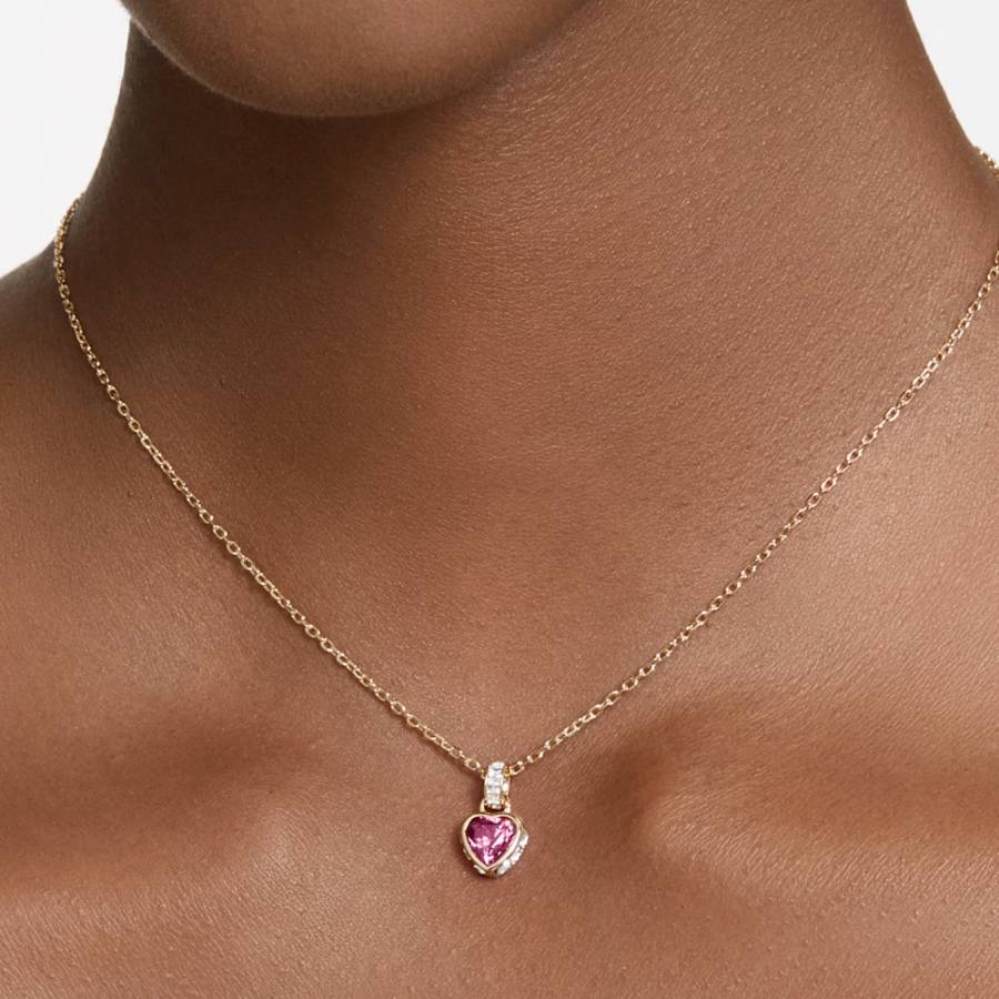 Additional view 1 of Pendentif Chroma Cœur - Rouge - Plaqué or