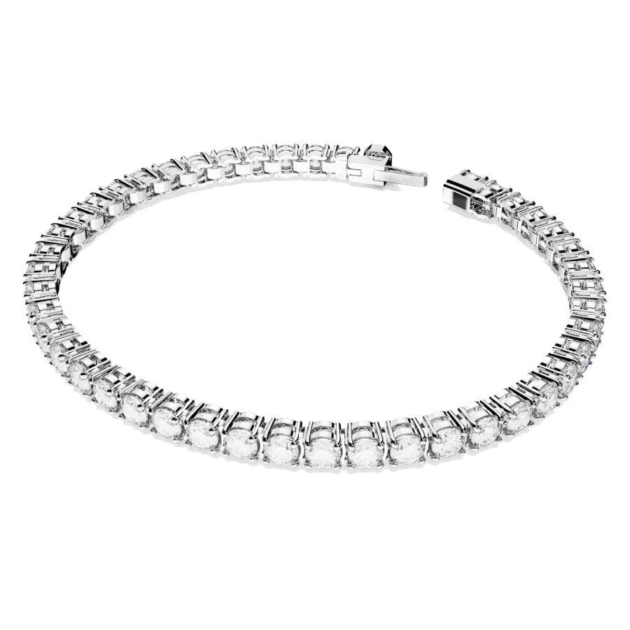 Additional view 1 of Bracelet tennis Matrix - Taille ronde plaqué rhodium blanc - Moyen