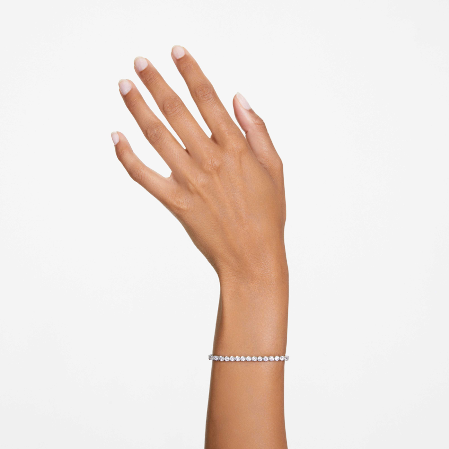 Additional view 2 of Bracelet tennis Matrix - Taille ronde plaqué rhodium blanc - Moyen