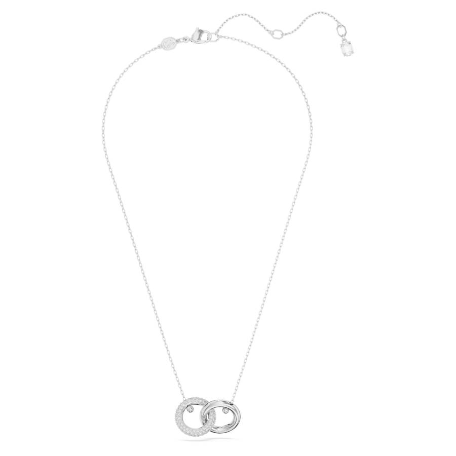 Additional view 2 of Pendentif boucle entrelacée Dextera - Blanc / Plaqué rhodium