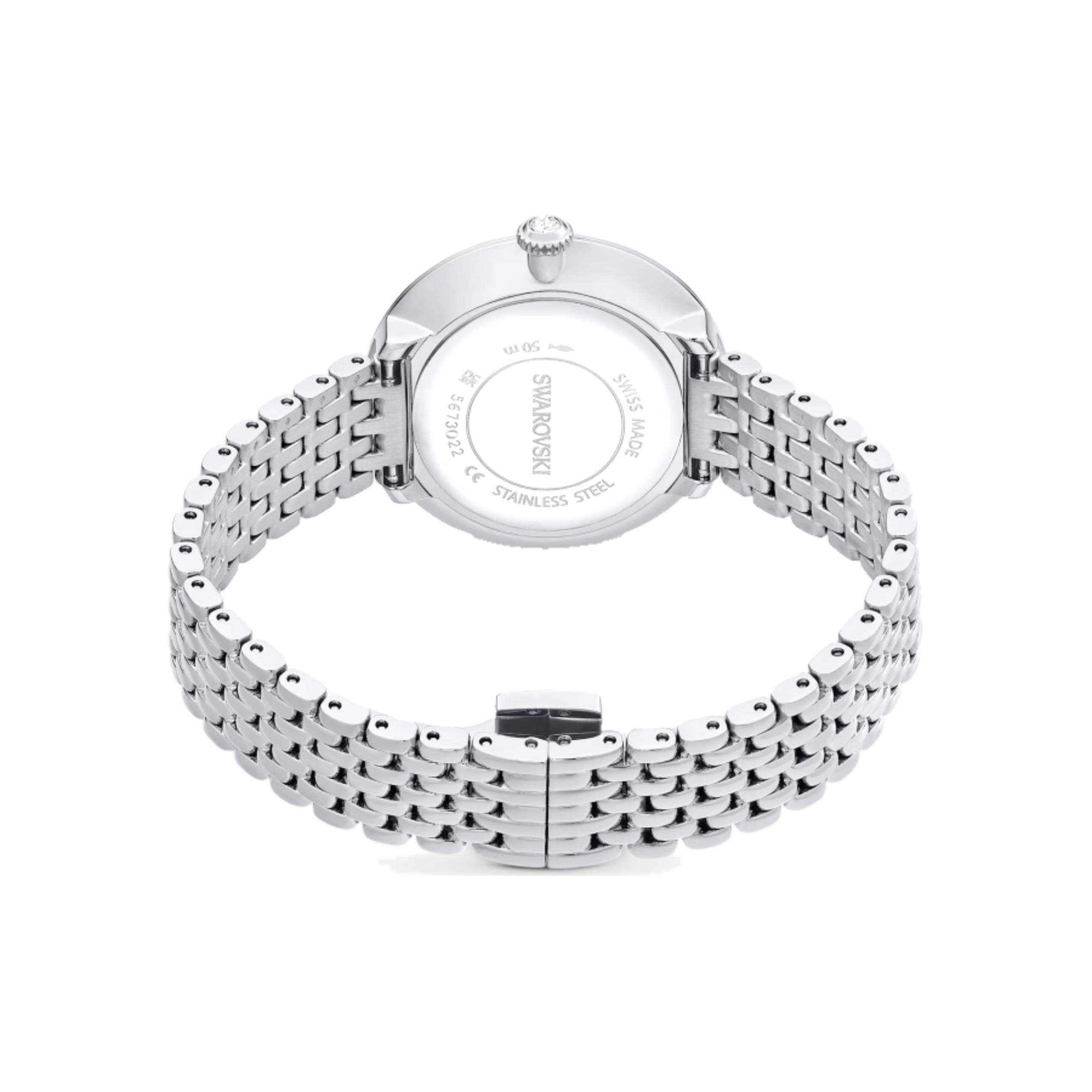 Additional view 1 of Montre Matrix 7 pavé cadran guilloché argentée à index en cristal - Femme - Acier inox - 30 mm