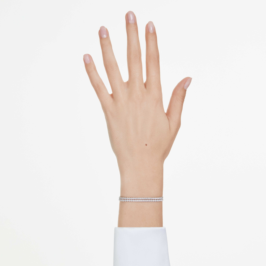 Additional view 2 of Bracelet de tennis Matrix - Plaqué rhodium coupe ronde blanche
