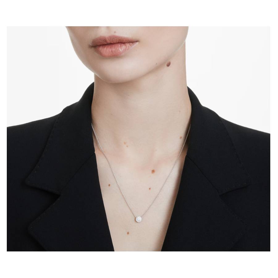 Additional view 2 of Eternity halo solitaire pendant, Lab-grown diamonds 0.23 ct tw, Round shape, Sterling silver