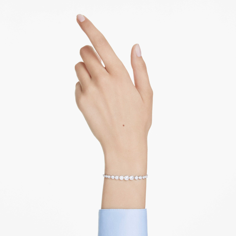 Additional view 2 of Bracelet de tennis Imber - Blanc plaqué rhodium