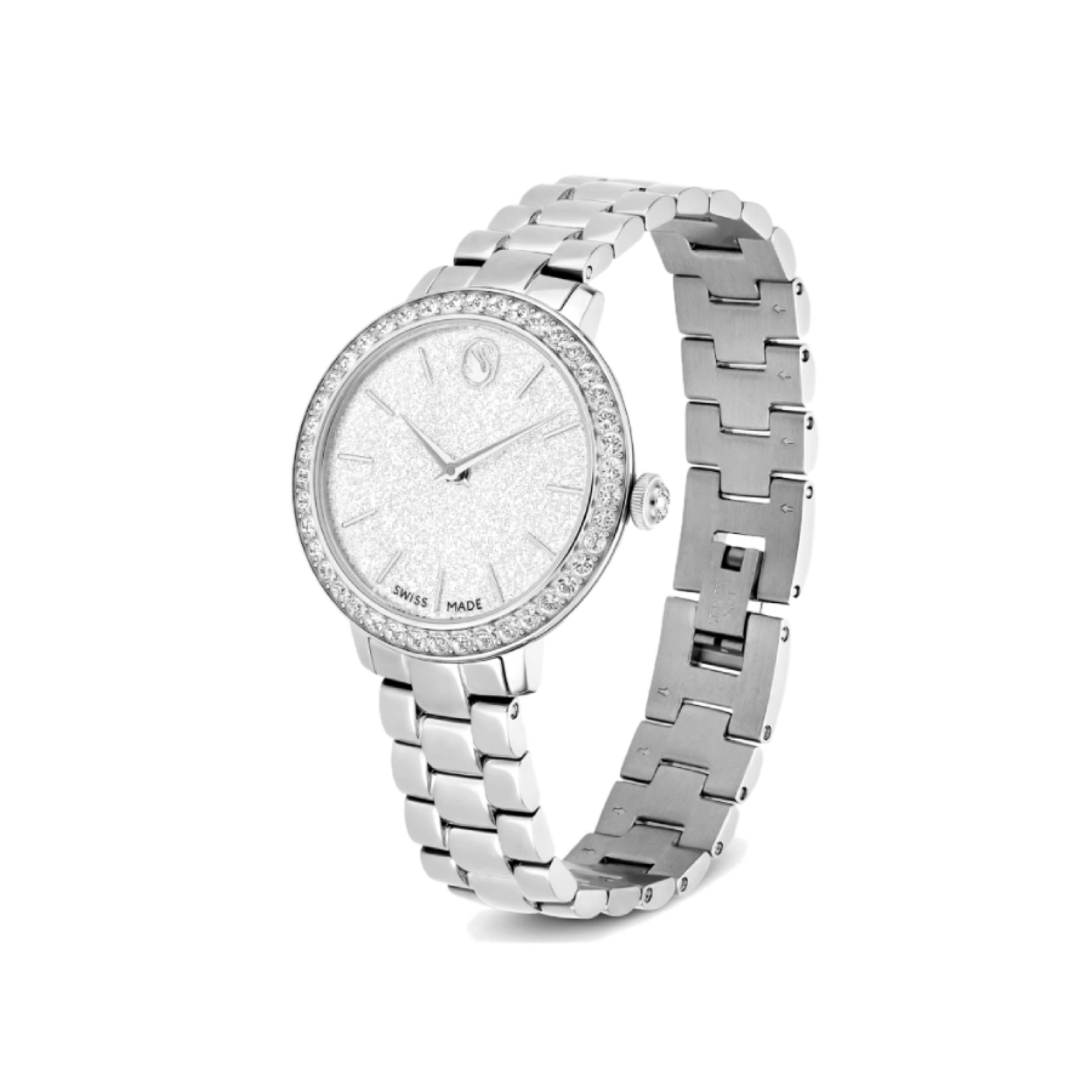 Additional view 1 of Montre Matrix 3 cadran argenté pailleté à index - Femme - Acier inoxydable - 30 mm