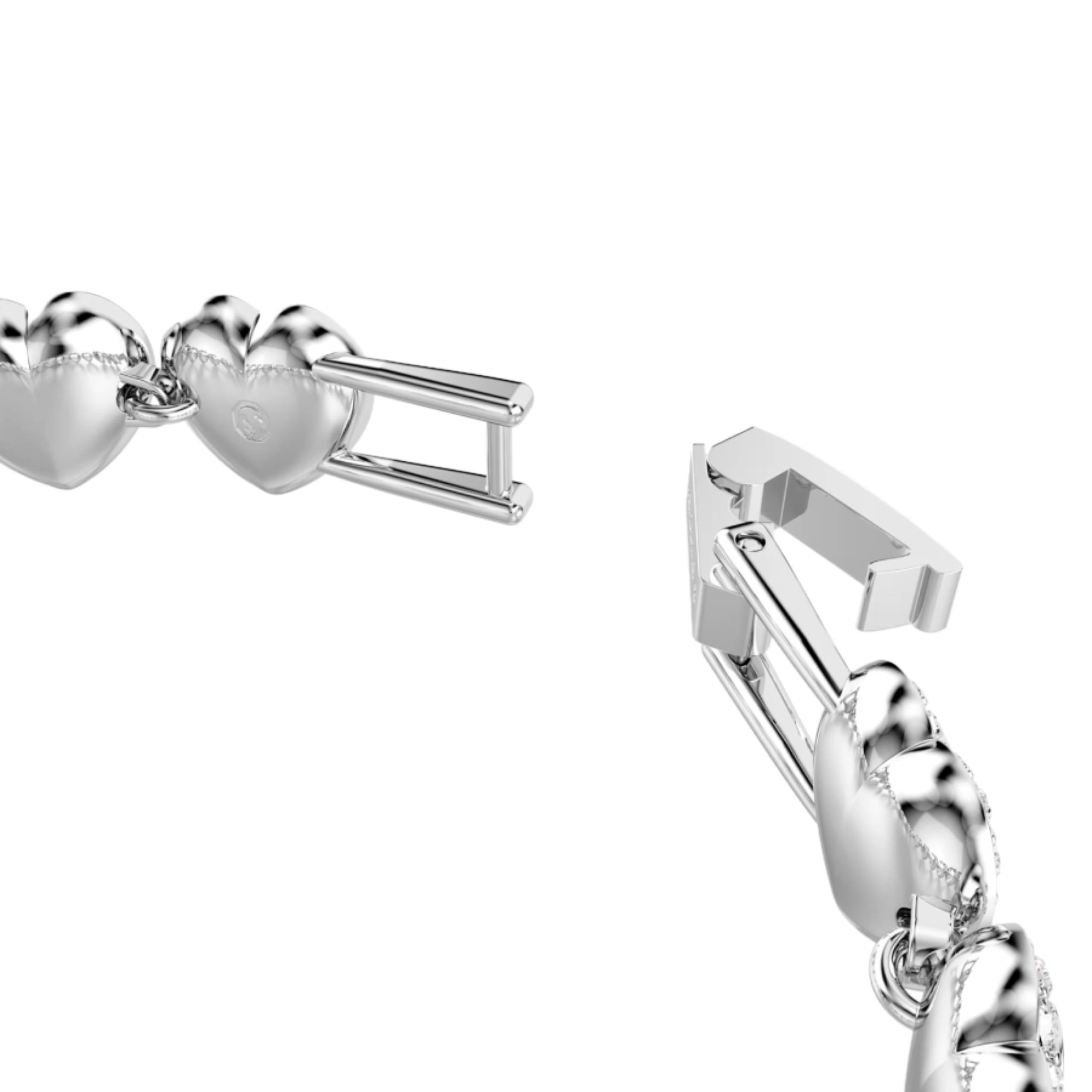 Additional view 1 of Ariana Grande cœurs en cristal bracelet - Blanc plaqué rhodium - 6,5 pouces