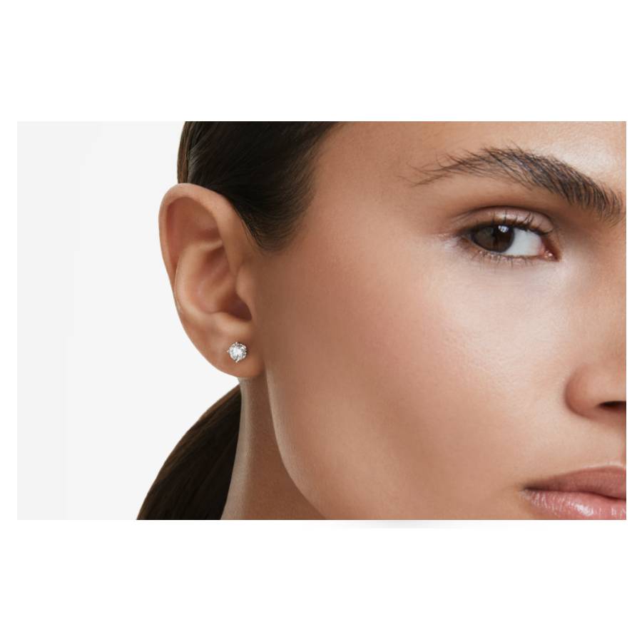 Additional view 1 of Clous d’oreille Eternity, Diamants créés en laboratoire 0,5 ct tw, Mono, Forme ronde, Or blanc 14 carats