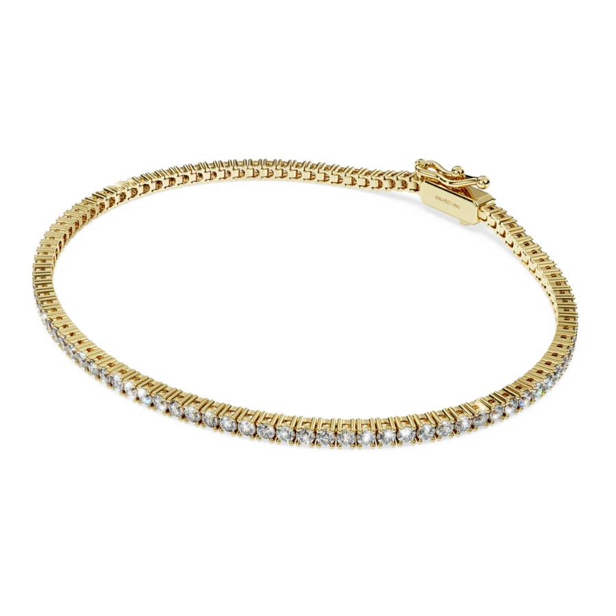 Additional view 2 of Eternity Tennis bracelet, Lab-grown diamonds 1.5 ct tw, Round shape, White, 14K yellow gold - Medium