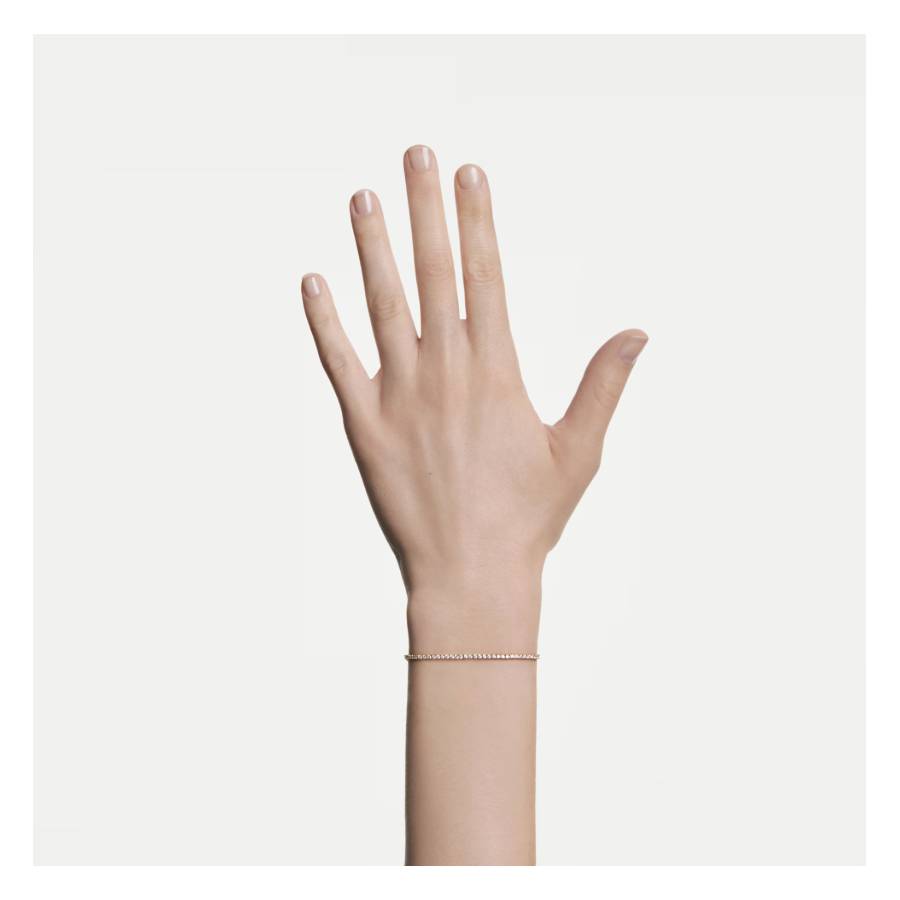 Additional view 1 of Eternity Tennis bracelet, Lab-grown diamonds 1.5 ct tw, Round shape, White, 14K yellow gold - Medium