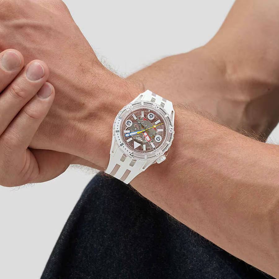 Additional view 2 of Montre Aurelia Aurita à cadran transparent - Unisexe - Blanc