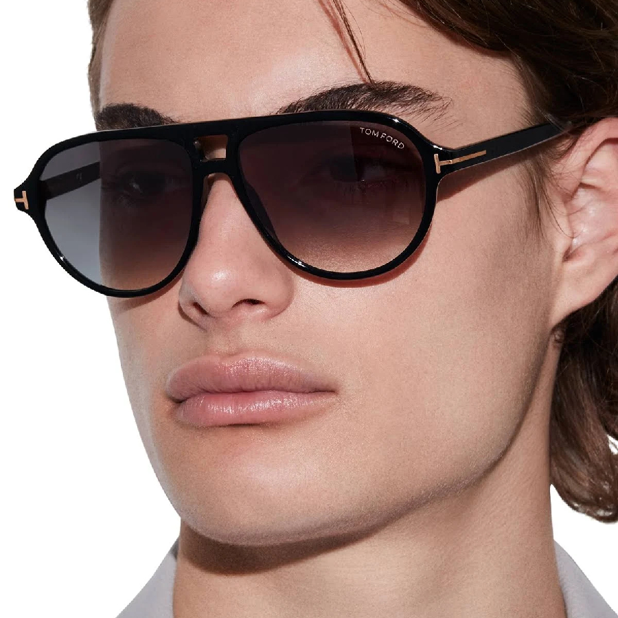 Additional view 2 of Lunettes de soleil Jeffrey - Hommes - Noir/Fumé