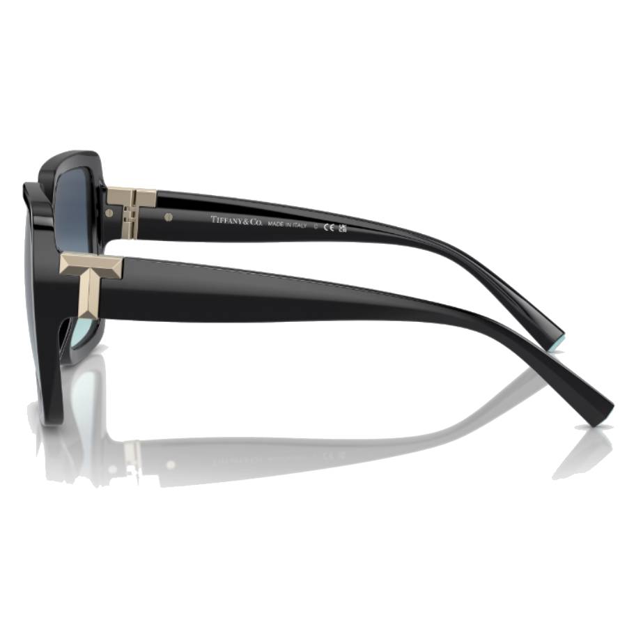 Additional view 1 of Lunettes de soleil carrées avec motif en T métallique - Femmes - Noir