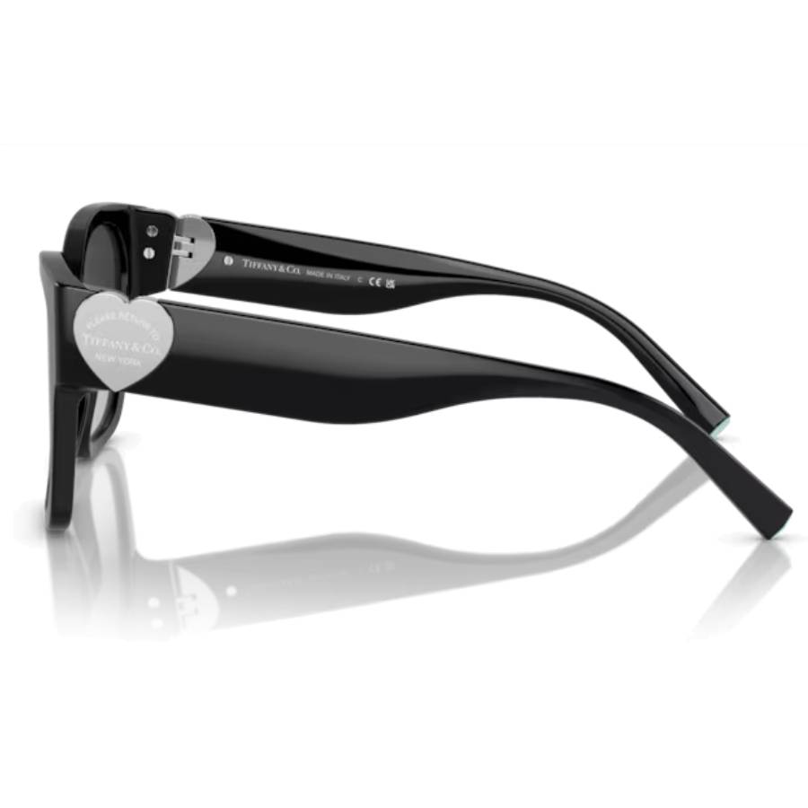 Additional view 2 of Lunettes de soleil carrées avec plaque en forme de cœur Return to Tiffany  - Femmes - Noir