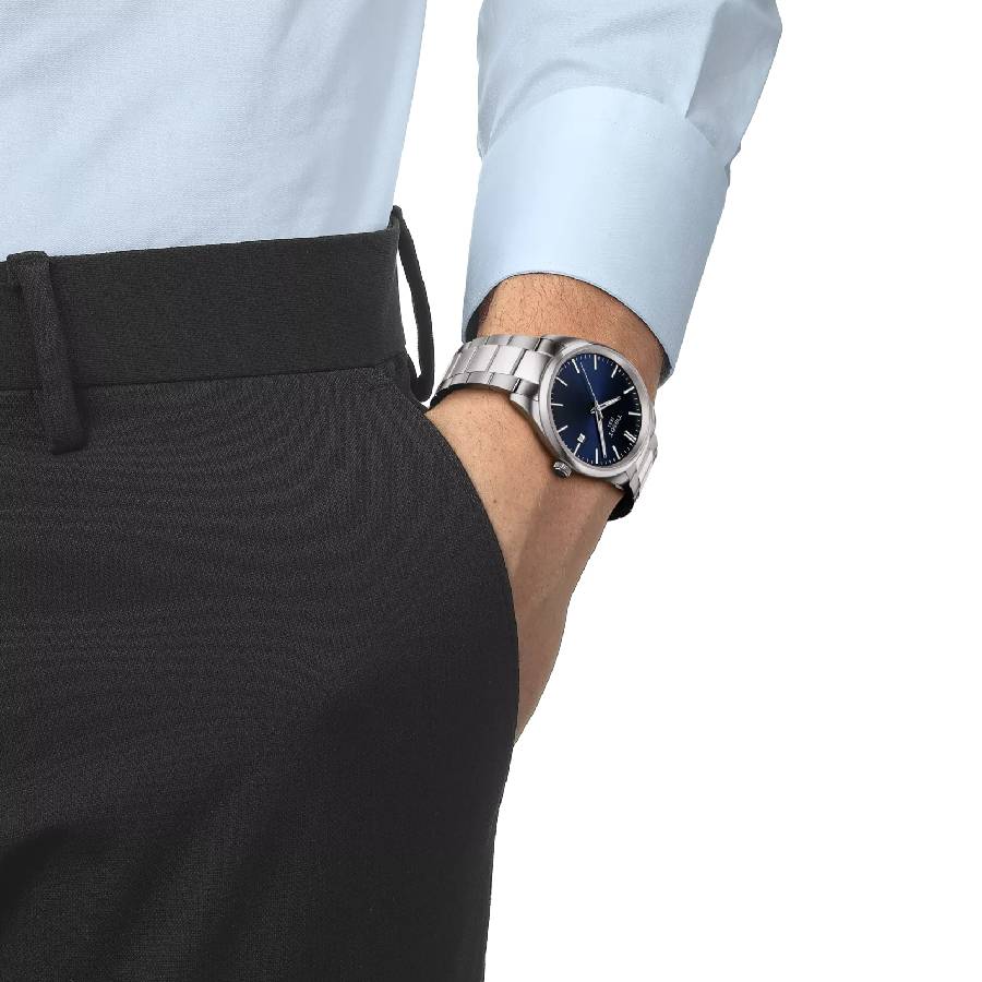 Additional view 1 of Montre à quartz PR 100 avec index et date - Homme - Bleu/Acier inoxydable - 40 mm