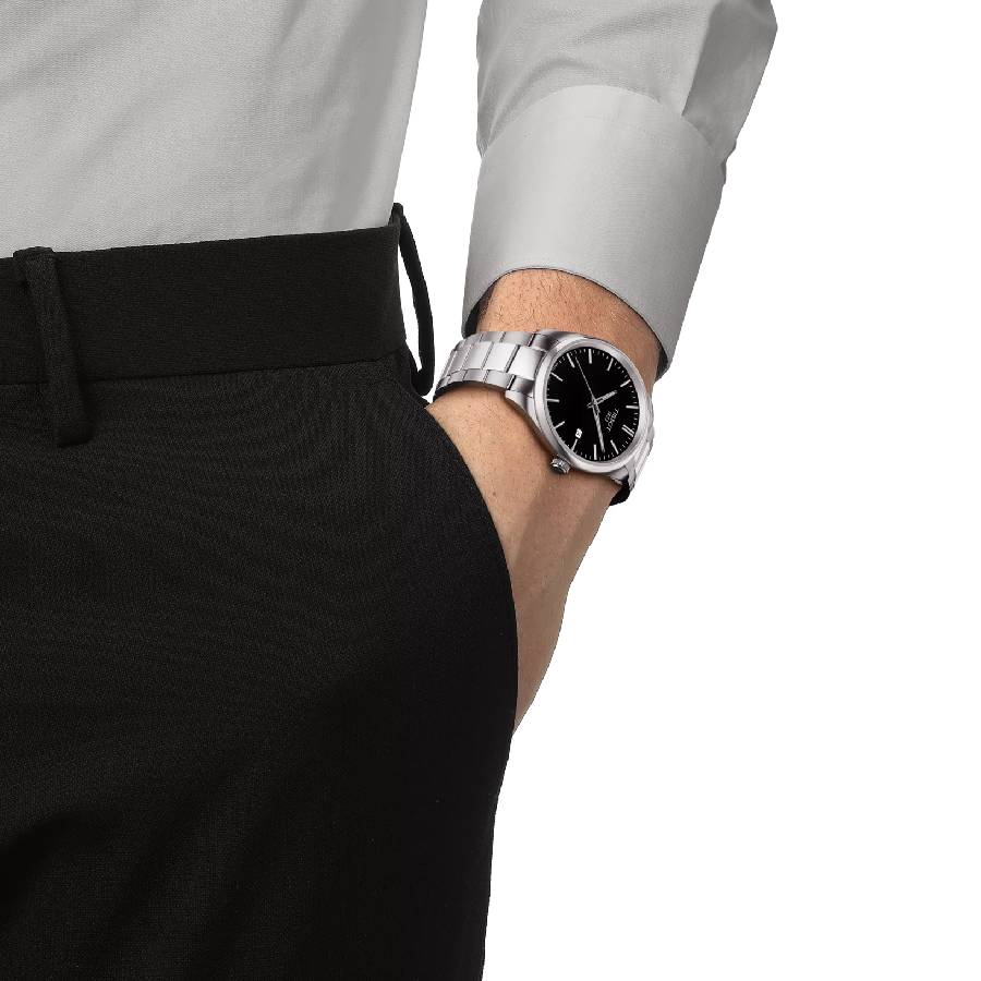 Additional view 1 of Montre à quartz PR 100 avec index et date - Homme - Noir/Acier inoxydable - 40 mm