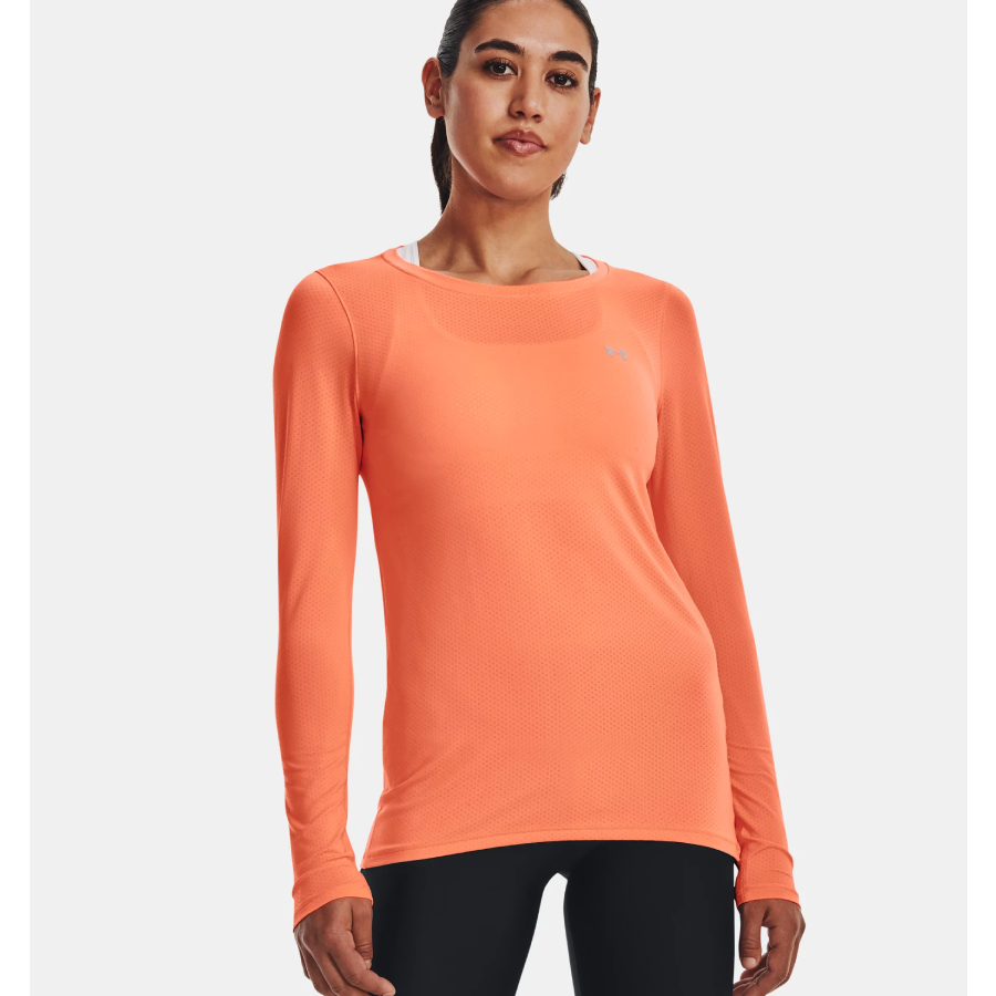 Additional view 1 of Haut à manches longues HeatGear Armour - Femmes - Orange - Moyen