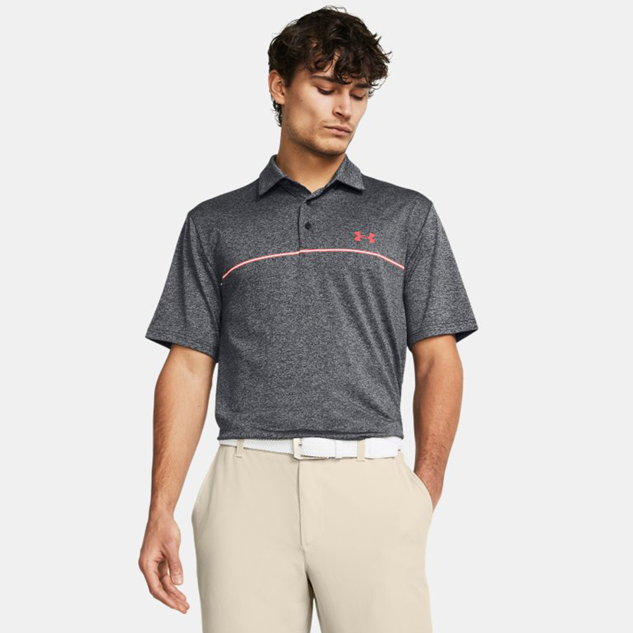Additional view 1 of Polo à rayures Playoff 3.0 - Hommes - Noir - Grand