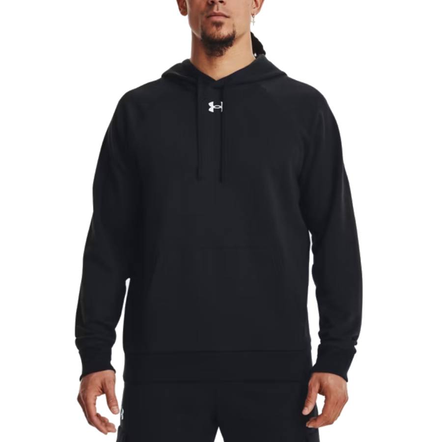 Additional view 1 of Sweat à capuche UA Rival Fleece - Hommes - Noir / Blanc - Moyen
