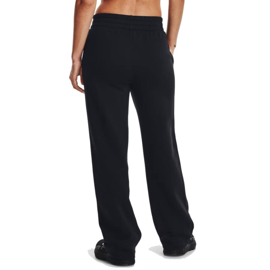 Additional view 1 of Pantalon à jambe droite UA Rival Fleece - Femmes - Noir / Blanc - Moyen