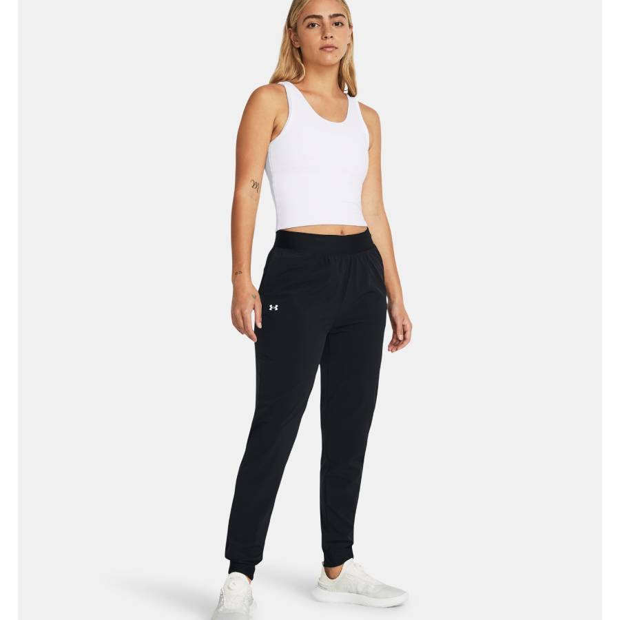 Additional view 3 of Pantalon de sport tissé à taille haute UA Armour - Femmes - Noir - Petit