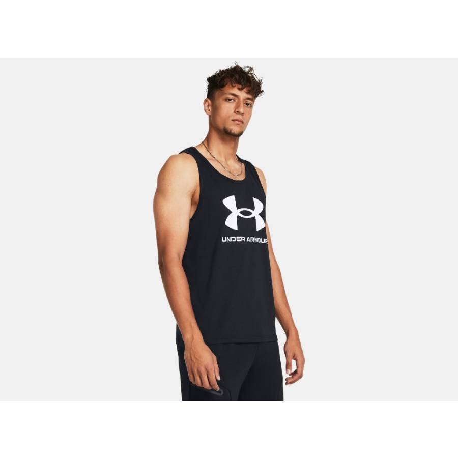 Additional view 2 of Débardeur UA Sportstyle Logo - Hommes - Noir - Grand