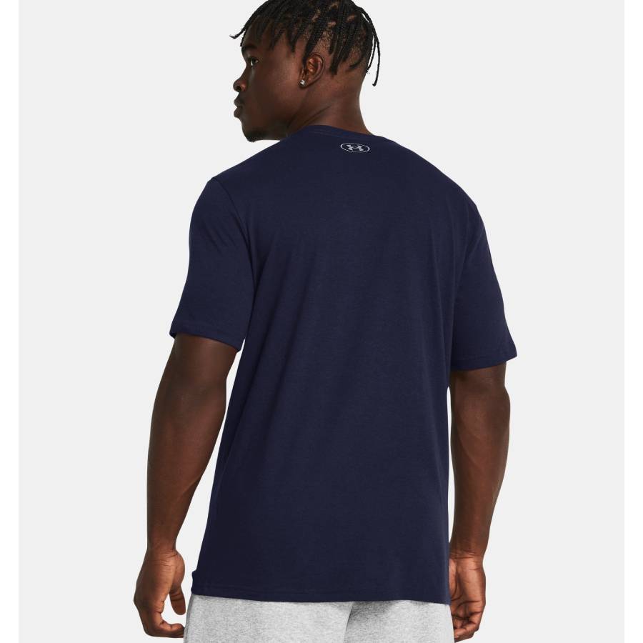 Additional view 3 of Haut à manches courtes UA Foundation - Hommes - Midnight Navy - Moyen