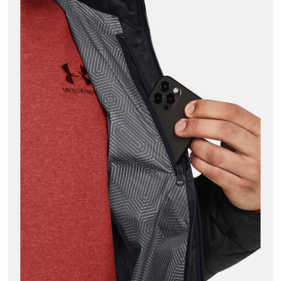 Additional view 2 of Manteau à capuchon en duvet UA Légende - Hommes - Noir - Grand