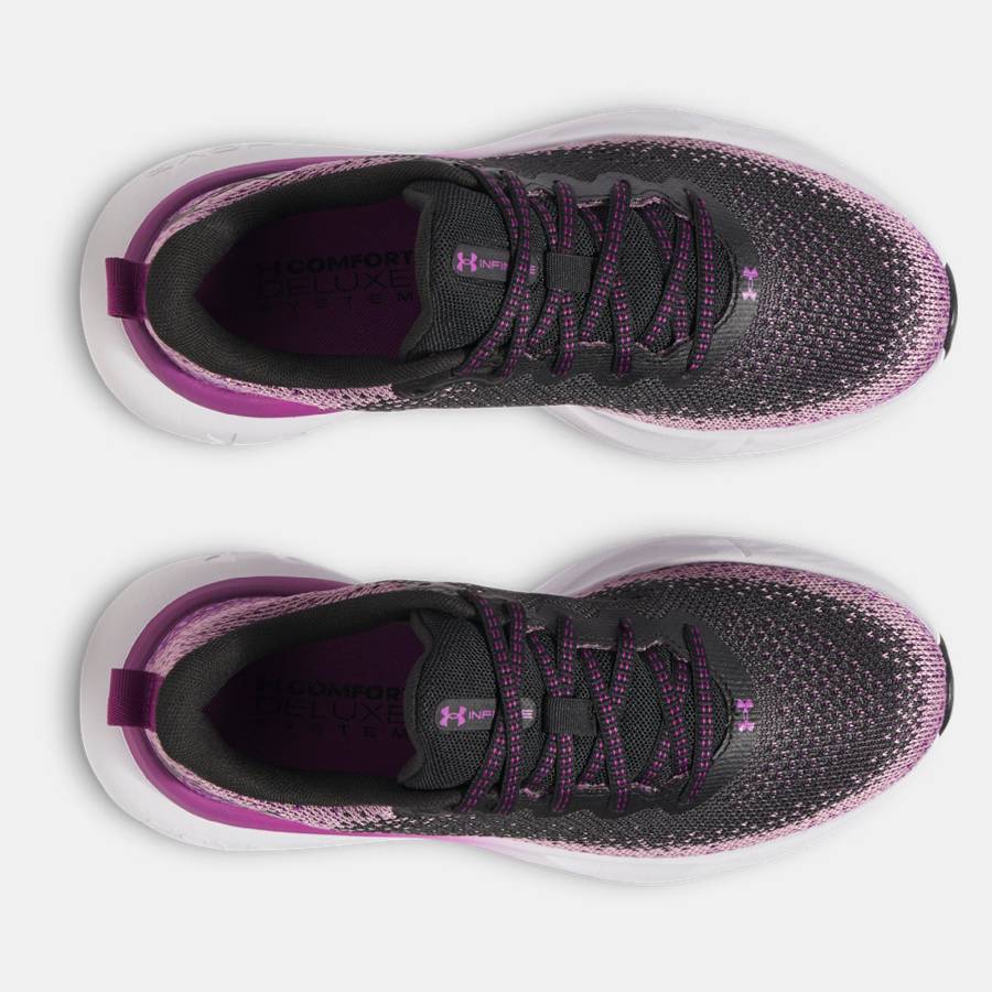 Additional view 3 of Chaussures de course UA Infinite - Femmes - Noir/Violet andromède - 8