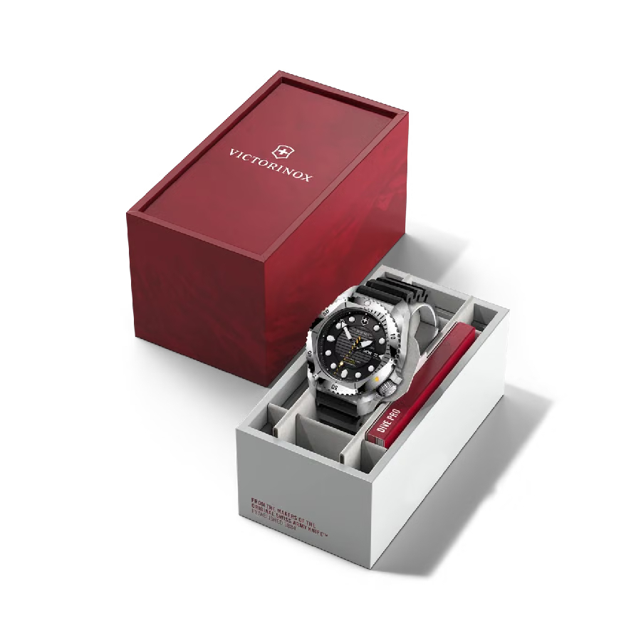 Additional view 2 of Montre Dive Pro à remontage automatique avec lunette noire et cadran à index et date - Homme - Acier inoxydable/caoutchouc - 43 mm