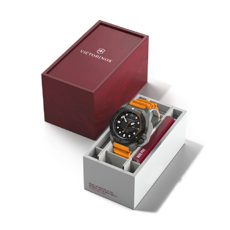 Additional view 1 of Montre de plongée automatique certifiée étanche jusqu'à 300 m Dive Pro - Hommes - Orange - 43 mm