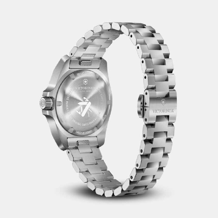 Additional view 1 of Montre petite en acier inoxydable argenté et cadran noir I. N. O. X. - Femmes - 32 mm