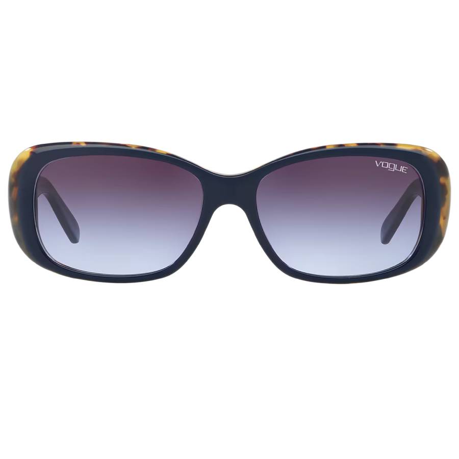 Additional view 1 of Lunettes de soleil rectangulaires - Femmes - Bleu / Écaille