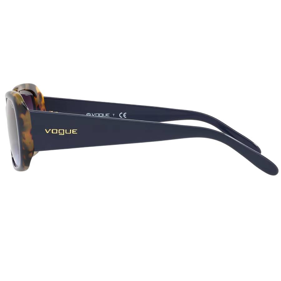 Additional view 2 of Lunettes de soleil rectangulaires - Femmes - Bleu / Écaille