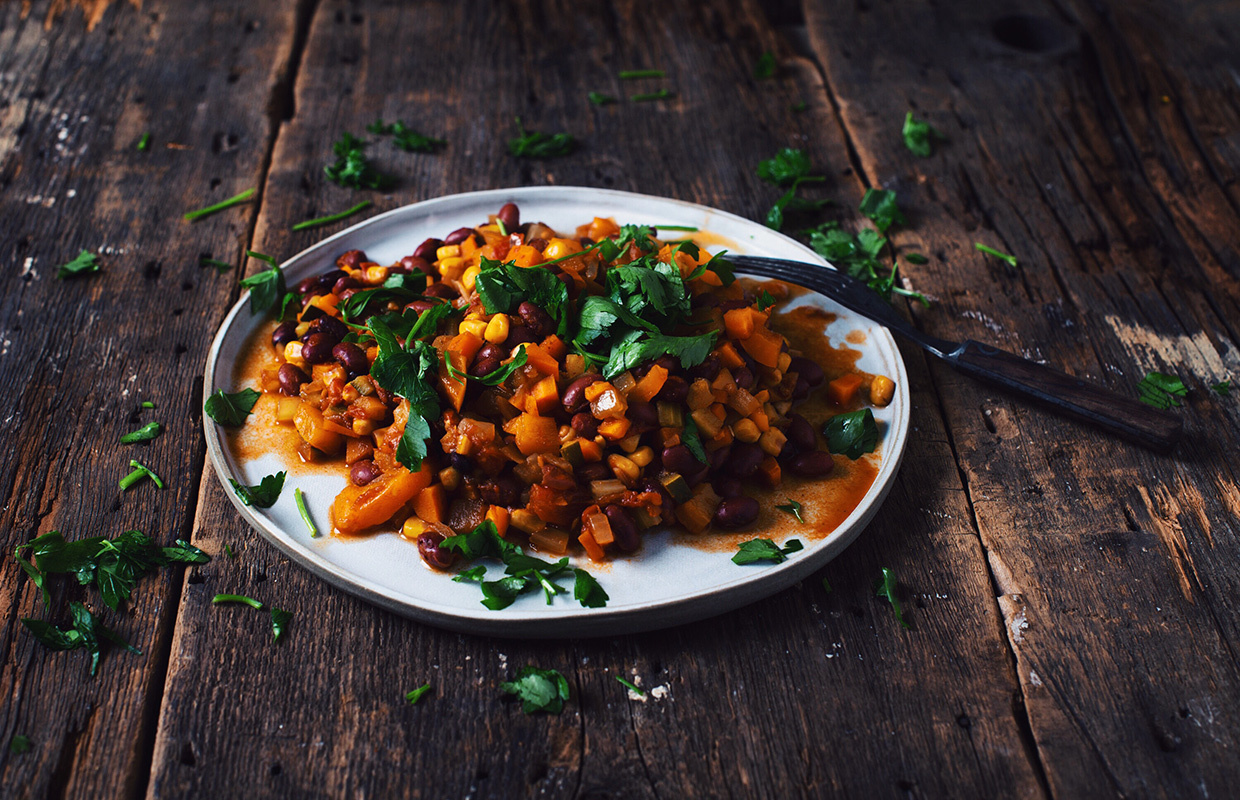 Vegetarian chili with Boréale Rousse