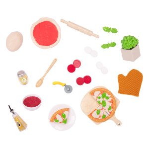 Tasty Toppings Pizza Making Set for 18-inch Dolls