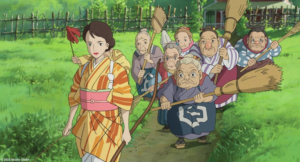 Characters from Studio Ghibli's The Boy and the Heron.