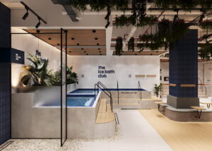 Interior of The Ice Bath Club in Singapore with a cold plunge pool