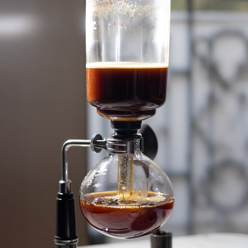 Coffee brewing at Café San Alberto in Bogotá