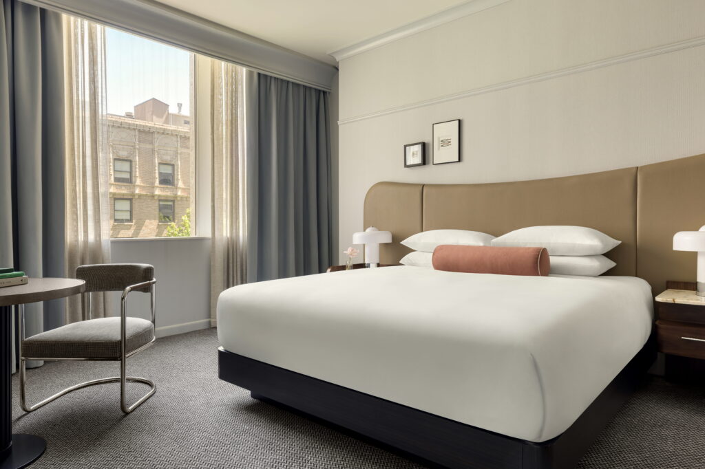 King room at Kimpton Hotel Monaco Seattle with daylight through a large window