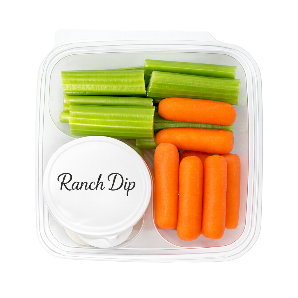 Celery and carrots with ranch dip