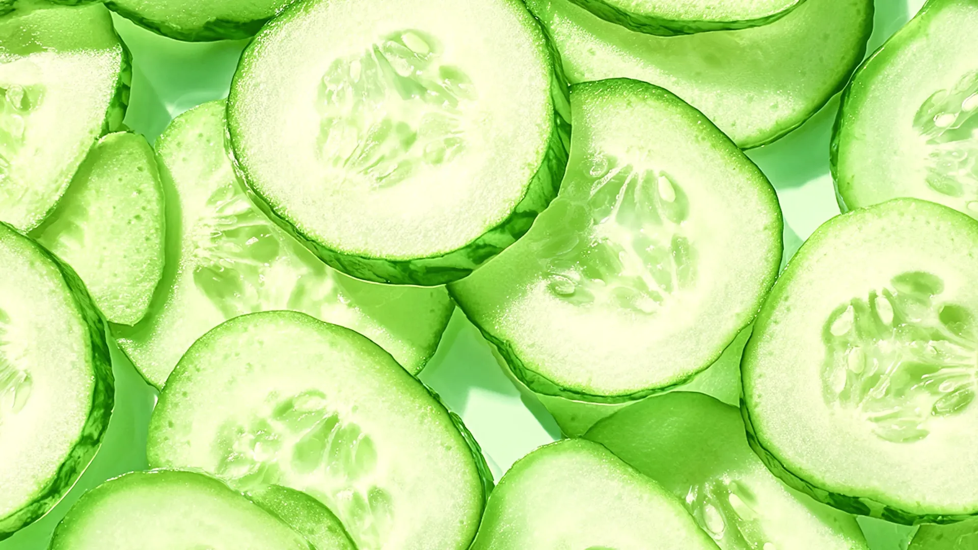 Close-up of sliced cucumbers