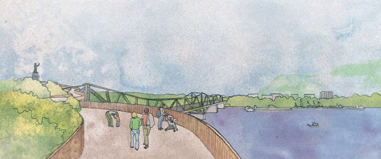 Nepean Point rejuvenation and completion of a Rideau Canal to Rideau Falls waterfront promenade